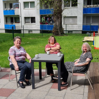 Quatschen, Kaffeetrinken und gemeinsam Arbeiten